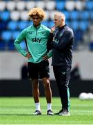 9 June 2025; Head coach Heimir Hallgrimsson and John Joe Patrick Finn during a Republic of Ireland training session at the Stade de Luxembourg in Luxembourg. Photo by Stephen McCarthy/Sportsfile