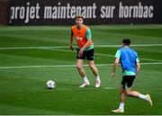 9 June 2025; Nathan Collins during a Republic of Ireland training session at the Stade de Luxembourg in Luxembourg. Photo by Stephen McCarthy/Sportsfile