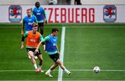 9 June 2025; Jason Knight and Evan Ferguson, left, during a Republic of Ireland training session at the Stade de Luxembourg in Luxembourg. Photo by Stephen McCarthy/Sportsfile