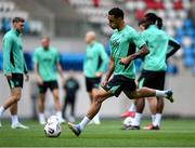 9 June 2025; Adam Idah during a Republic of Ireland training session at the Stade de Luxembourg in Luxembourg. Photo by Stephen McCarthy/Sportsfile