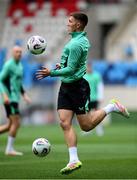 9 June 2025; Dara O'Shea during a Republic of Ireland training session at the Stade de Luxembourg in Luxembourg. Photo by Stephen McCarthy/Sportsfile