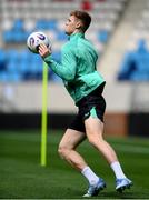 9 June 2025; Jake O'Brien during a Republic of Ireland training session at the Stade de Luxembourg in Luxembourg. Photo by Stephen McCarthy/Sportsfile