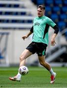 9 June 2025; Evan Ferguson during a Republic of Ireland training session at the Stade de Luxembourg in Luxembourg. Photo by Stephen McCarthy/Sportsfile