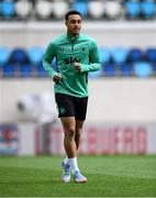 9 June 2025; Adam Idah during a Republic of Ireland training session at the Stade de Luxembourg in Luxembourg. Photo by Stephen McCarthy/Sportsfile