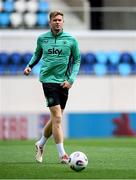 9 June 2025; Nathan Collins during a Republic of Ireland training session at the Stade de Luxembourg in Luxembourg. Photo by Stephen McCarthy/Sportsfile