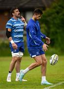 9 June 2025; Ross Byrne and Jack Conan, left, during a Leinster Rugby squad training session at UCD in Dublin. Photo by Piaras Ó Mídheach/Sportsfile