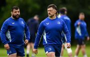 9 June 2025; Andrew Porter and Rabah Slimani, left, during a Leinster Rugby squad training session at UCD in Dublin. Photo by Piaras Ó Mídheach/Sportsfile