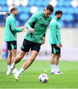 9 June 2025; Dara O'Shea during a Republic of Ireland training session at the Stade de Luxembourg in Luxembourg. Photo by Stephen McCarthy/Sportsfile