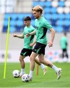 9 June 2025; Liam Scales during a Republic of Ireland training session at the Stade de Luxembourg in Luxembourg. Photo by Stephen McCarthy/Sportsfile