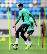 9 June 2025; Andrew Omobamidele during a Republic of Ireland training session at the Stade de Luxembourg in Luxembourg. Photo by Stephen McCarthy/Sportsfile