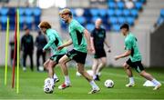 9 June 2025; Liam Scales during a Republic of Ireland training session at the Stade de Luxembourg in Luxembourg. Photo by Stephen McCarthy/Sportsfile