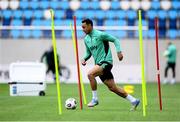 9 June 2025; Adam Idah during a Republic of Ireland training session at the Stade de Luxembourg in Luxembourg. Photo by Stephen McCarthy/Sportsfile