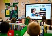 9 June 2025; Dare to Believe ambassador Daire Lynch at Lisronagh National School, Clonmel, as part of the Dare to Believe programme to inspire the next generation, sponsored by Allianz. Photo by David Fitzgerald/Sportsfile