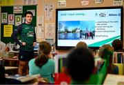 9 June 2025; Dare to Believe ambassador Daire Lynch at Lisronagh National School, Clonmel, as part of the Dare to Believe programme to inspire the next generation, sponsored by Allianz. Photo by David Fitzgerald/Sportsfile