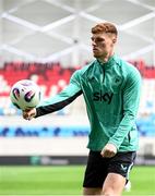 9 June 2025; Jake O'Brien during a Republic of Ireland training session at the Stade de Luxembourg in Luxembourg. Photo by Stephen McCarthy/Sportsfile