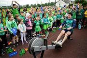 9 June 2025; Dare to Believe ambassador Daire Lynch at Lisronagh National School, Clonmel, as part of the Dare to Believe programme to inspire the next generation, sponsored by Allianz. Photo by David Fitzgerald/Sportsfile