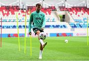 9 June 2025; Kasey McAteer during a Republic of Ireland training session at the Stade de Luxembourg in Luxembourg. Photo by Stephen McCarthy/Sportsfile