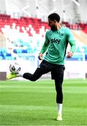 9 June 2025; Andrew Omobamidele during a Republic of Ireland training session at the Stade de Luxembourg in Luxembourg. Photo by Stephen McCarthy/Sportsfile