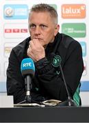 9 June 2025; Head coach Heimir Hallgrimsson during a Republic of Ireland press conference at the Stade de Luxembourg in Luxembourg. Photo by Stephen McCarthy/Sportsfile