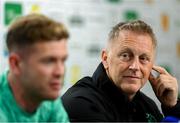 9 June 2025; Head coach Heimir Hallgrimsson and Nathan Collins during a Republic of Ireland press conference at the Stade de Luxembourg in Luxembourg. Photo by Stephen McCarthy/Sportsfile