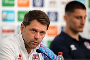 9 June 2025; Head coach Luc Holtz during a Luxembourg press conference at the Stade de Luxembourg in Luxembourg. Photo by Stephen McCarthy/Sportsfile