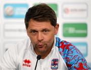 9 June 2025; Head coach Luc Holtz during a Luxembourg press conference at the Stade de Luxembourg in Luxembourg. Photo by Stephen McCarthy/Sportsfile