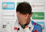 9 June 2025; Head coach Luc Holtz during a Luxembourg press conference at the Stade de Luxembourg in Luxembourg. Photo by Stephen McCarthy/Sportsfile