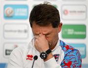 9 June 2025; Head coach Luc Holtz during a Luxembourg press conference at the Stade de Luxembourg in Luxembourg. Photo by Stephen McCarthy/Sportsfile