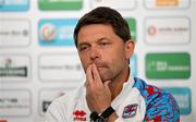 9 June 2025; Head coach Luc Holtz during a Luxembourg press conference at the Stade de Luxembourg in Luxembourg. Photo by Stephen McCarthy/Sportsfile