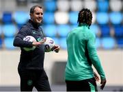 9 June 2025; Assistant head coach John O'Shea and Festy Ebosele during a Republic of Ireland training session at the Stade de Luxembourg in Luxembourg. Photo by Stephen McCarthy/Sportsfile