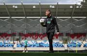 9 June 2025; Athletic therapist Sam Rice during a Republic of Ireland training session at the Stade de Luxembourg in Luxembourg. Photo by Stephen McCarthy/Sportsfile