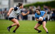 8 June 2025; Sophie McIntyre of Dublin in action against Karen McGrath of Waterford during the TG4 All-Ireland Senior Championship match between Waterford and Dublin at Dungarvan GAA Club in Dungarvan, Waterford. Photo by Seb Daly/Sportsfile