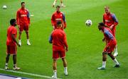9 June 2025; Gerson Rodrigues, right, during a Luxembourg training session at the Stade de Luxembourg in Luxembourg. Photo by Stephen McCarthy/Sportsfile
