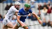 8 June 2025; Mark Dowling of Laois in action against Richy Hogan of Kildare during the Joe McDonagh Cup final match between Kildare and Laois at Croke Park in Dublin. Photo by Ray McManus/Sportsfile
