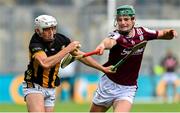 8 June 2025; Cian Kenny of Kilkenny in action against Gavin Lee of Galway during the Leinster GAA Senior Hurling Championship final match between Kilkenny and Galway at Croke Park in Dublin. Photo by Ramsey Cardy/Sportsfile