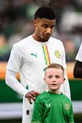 6 June 2025; Ismail Jakobs of Senegal before the international friendly match between Republic of Ireland and Senegal at the Aviva Stadium in Dublin. Photo by Ben McShane/Sportsfile