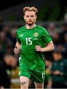6 June 2025; Liam Scales of Republic of Ireland during the international friendly match between Republic of Ireland and Senegal at the Aviva Stadium in Dublin. Photo by Ben McShane/Sportsfile