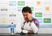 9 June 2025; Head coach Luc Holtz during a Luxembourg press conference at the Stade de Luxembourg in Luxembourg. Photo by Stephen McCarthy/Sportsfile