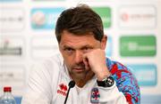 9 June 2025; Head coach Luc Holtz during a Luxembourg press conference at the Stade de Luxembourg in Luxembourg. Photo by Stephen McCarthy/Sportsfile