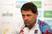 9 June 2025; Head coach Luc Holtz during a Luxembourg press conference at the Stade de Luxembourg in Luxembourg. Photo by Stephen McCarthy/Sportsfile