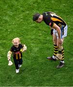 8 June 2025; TJ Reid of Kilkenny plays with his daughter Harper Mary on the pitch after victory in the Leinster GAA Senior Hurling Championship final match between Kilkenny and Galway at Croke Park in Dublin. Photo by Piaras Ó Mídheach/Sportsfile