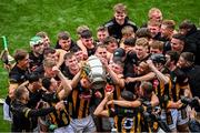 8 June 2025; Kilkenny players celebrate with the Bob O'Keeffe Cup after their side's victory in the Leinster GAA Senior Hurling Championship final match between Kilkenny and Galway at Croke Park in Dublin. Photo by Piaras Ó Mídheach/Sportsfile