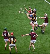8 June 2025; TJ Reid of Kilkenny wins possession during the Leinster GAA Senior Hurling Championship final match between Kilkenny and Galway at Croke Park in Dublin. Photo by Piaras Ó Mídheach/Sportsfile