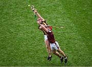 8 June 2025; Adrian Mullen of Kilkenny in action against TJ Brennan of Galway during the Leinster GAA Senior Hurling Championship final match between Kilkenny and Galway at Croke Park in Dublin. Photo by Piaras Ó Mídheach/Sportsfile