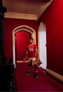 10 June 2025; Niall O'Leary of Cork poses for a portrait with the Liam MacCarthy cup during the national launch of the GAA Hurling All-Ireland Senior Championship Series at Kinnitty Castle in Offaly. Photo by Ray McManus/Sportsfile