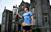 10 June 2025; Darragh Gray of Dublin poses for a portrait with the Liam MacCarthy cup during the national launch of the GAA Hurling All-Ireland Senior Championship Series at Kinnitty Castle in Offaly. Photo by Brendan Moran/Sportsfile