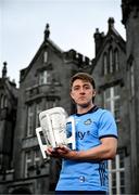 10 June 2025; Darragh Gray of Dublin poses for a portrait with the Liam MacCarthy cup during the national launch of the GAA Hurling All-Ireland Senior Championship Series at Kinnitty Castle in Offaly. Photo by Brendan Moran/Sportsfile