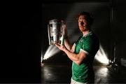 10 June 2025; Cian Lynch of Limerick poses for a portrait with the Liam MacCarthy cup at the national launch of the GAA Hurling All-Ireland Senior Championship Series at Kinnitty Castle, Offaly. Photo by Brendan Moran/Sportsfile