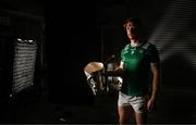10 June 2025; Cian Lynch of Limerick poses for a portrait with the Liam MacCarthy cup at the national launch of the GAA Hurling All-Ireland Senior Championship Series at Kinnitty Castle, Offaly. Photo by Brendan Moran/Sportsfile