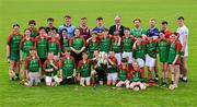 10 June 2025; Uachtarán Chumann Lúthchleas Gael Jarlath Burns with hurlers, from left, Billy Ryan of Kilkenny, Darragh Gray of Dublin, Fintan Burke of Galway, Jake Morris of Tipperary, Cian Lynch of Limerick, Podge Delaney of Laois, Niall O'Leary of Cork and Paul Dolan of Kildare and pupils from Ballyboy National School, with the Liam MacCarthy cup at the national launch of the GAA Hurling All-Ireland Senior Championship Series at the Faithful Fields in Kilcormac, Offaly. Photo by Brendan Moran/Sportsfile